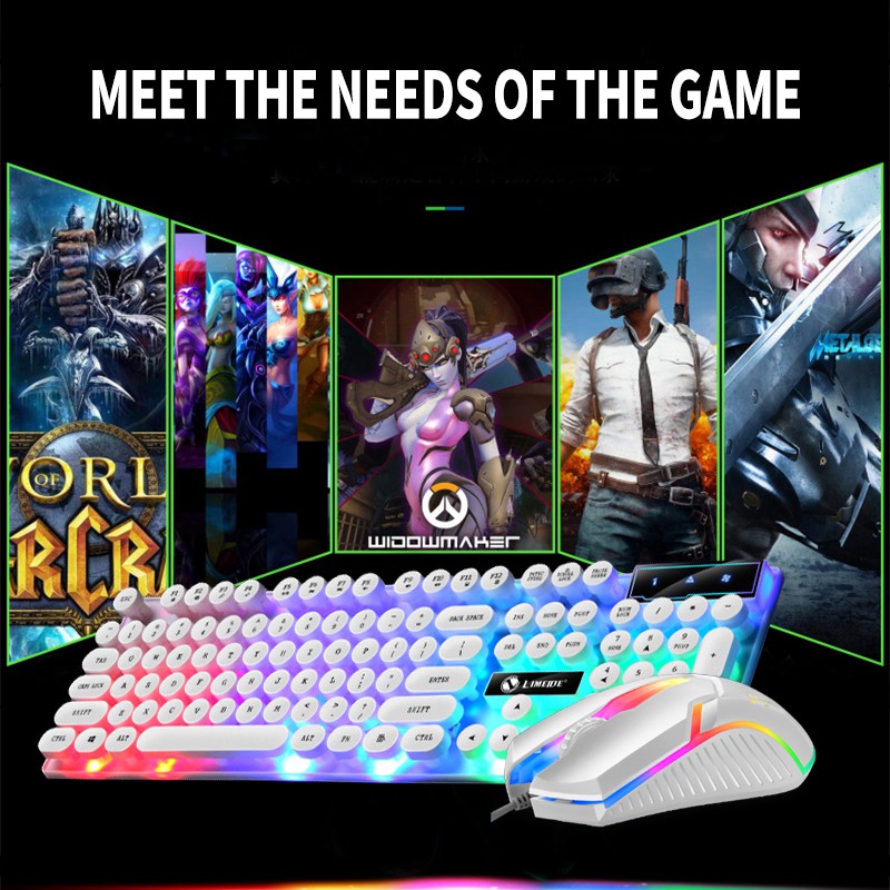 Keyboard Gaming and Mouse Mechanical GTX300 Keyboard Komputer Mouse Keyboard Gaming RGB Led G21