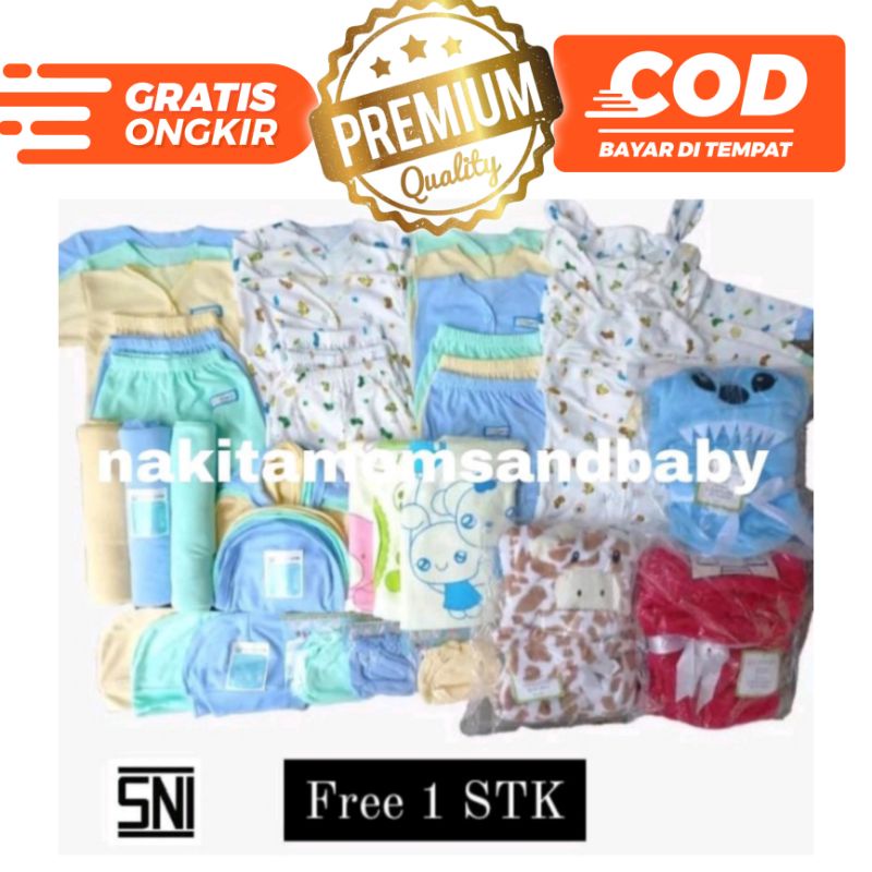 Paket Hemat Platinum perlengkapan baju celana kado bayi jumbo jumper selimut celana kado topi SNI Promo 8.8