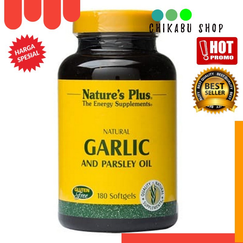 Nature's Plus GARLIC AND PARSLEY OIL 180 Softgels Natures