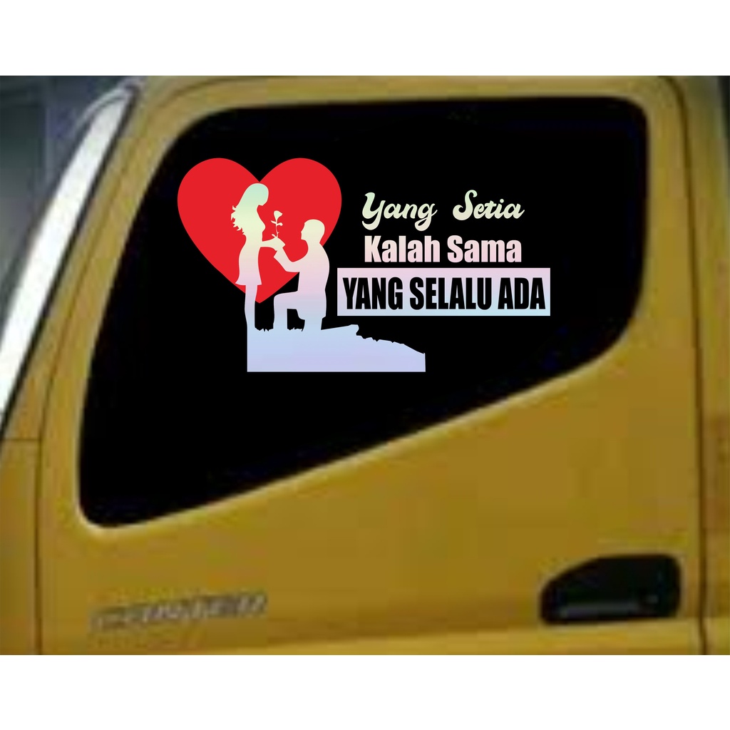 cutting sticker kata kata kaca mobil, stiker kata kata kaca mobil truck, mobil pickup, stiker dindin