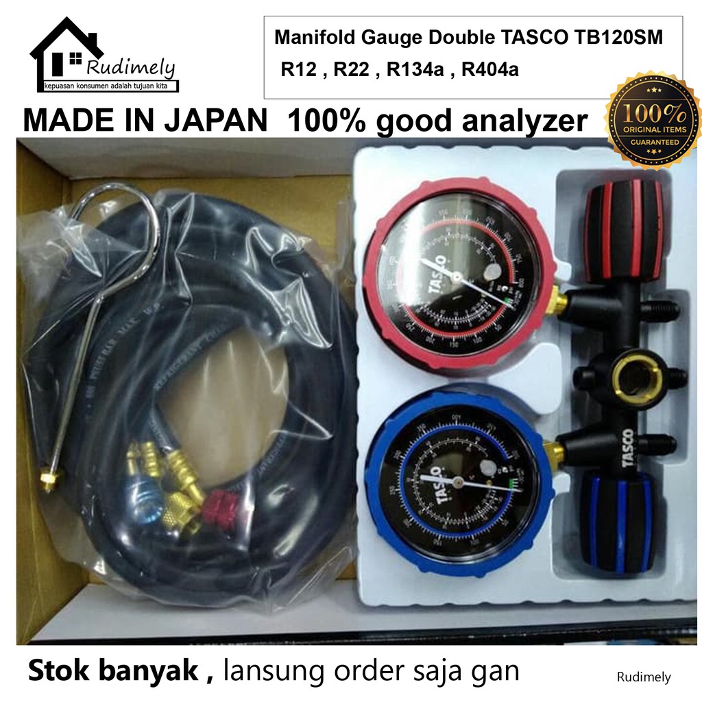 Manifold Gauge Double R12/R22/R134a/R404a MADE IN JAPAN TASCO TB120SM