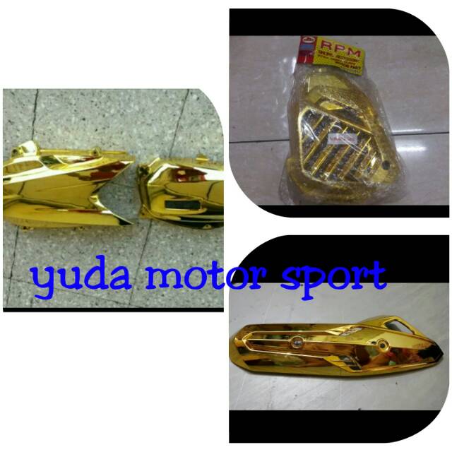 Variasi vario 125 lama gold 4 barang tutup knalpot vario Tutup radiator cover cvt vario 125