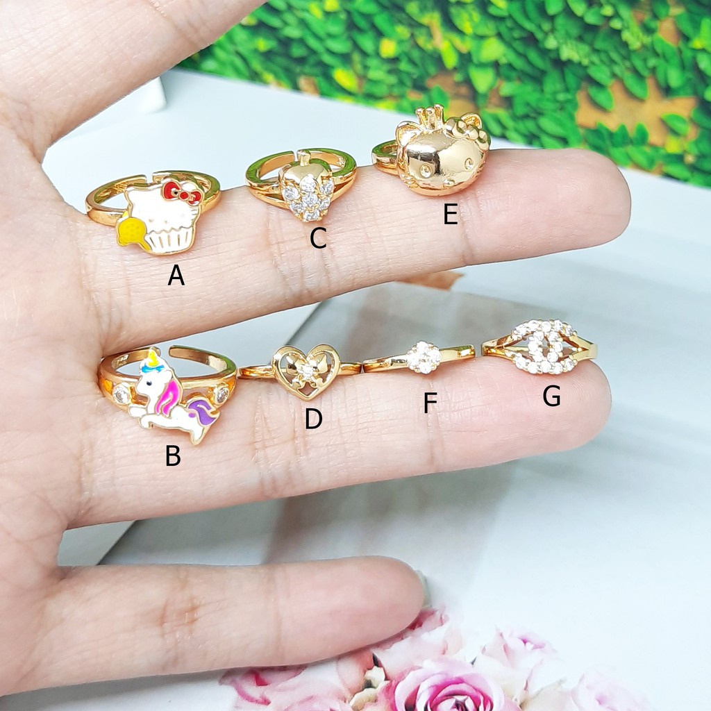 Cincin Anak Xuping Premium Kuda Poni Strawberry CupCake Kitty Lucu Lapis Emas - BR573