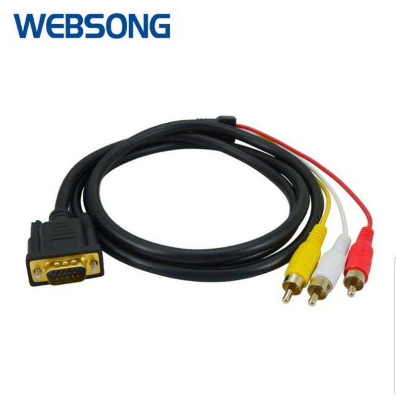 Kabel VGA Male to 3RCA AV Male 1.5M High Quality Websong