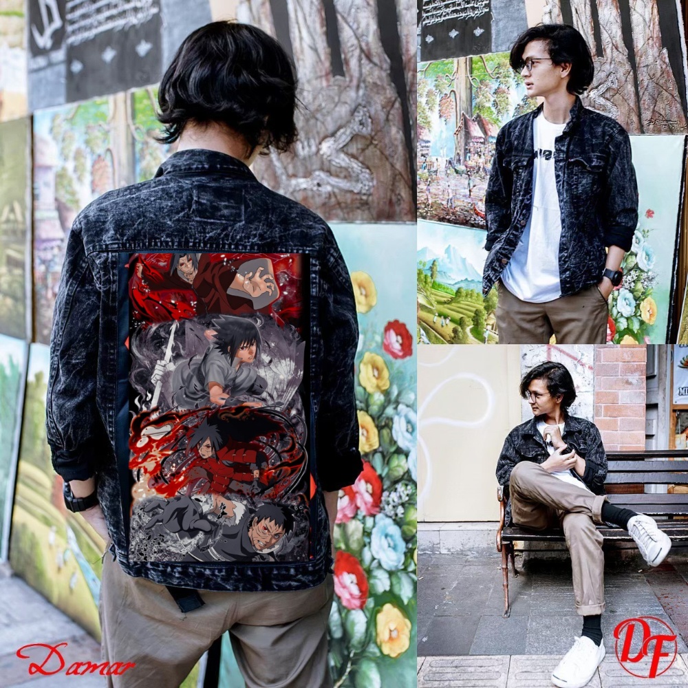 bayar ditempat/ jaket pria denim jeans bergambar belakang/ jaket jeans pria terbaru 2022 /jaket pria printing/ jaket jeans pria bergambar terbaru/ jaket pria keren