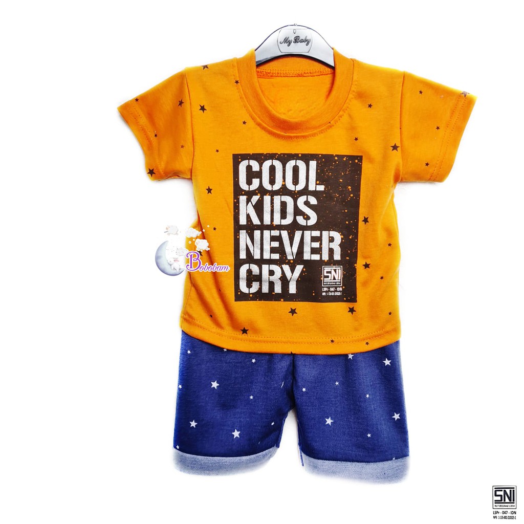 BAJU BAYI ECER CASUAL KASUAL SETELAN ANAK COOL KIDS NEVER CRY / SETELAN ANAK HARGA GROSIR