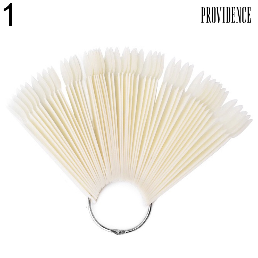 Providence 50Pcs Fan-shape Nail Art Tips Polish Board Display Practice Sticks Manicure Tool