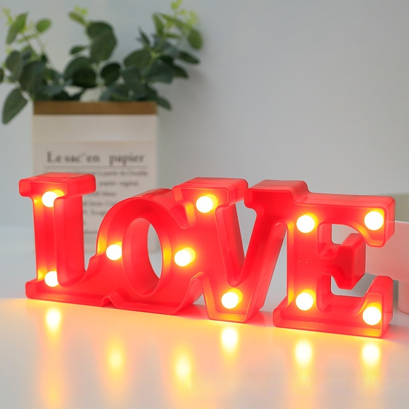 Lampu Led Bentuk Tulisan Love Untuk Dekorasi Rumah / Valentine / Pernikahan / Festival