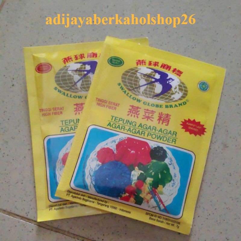 

SWALLOW AGAR AGAR GLOBE BRAND PER 7Gram