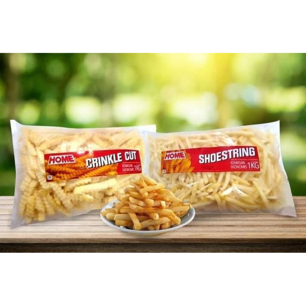 

KENTANG GORENG HOME STRAIGHT CUT DAN SHOESTRING KEMASAN 1 KG