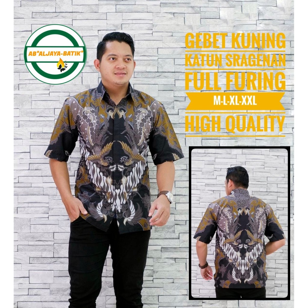 GEBET KUNING ALJAYA KEMEJA BATIK SOLO PRIA LENGAN PENDEK PANJANG LAPIS FURING ATASAN PREMIUM MODERN KATUN HALUS BINTANG DELING BISAMA BISONO IJO CEMANI MOON CEPLOK KASATRIAN CONDRO CUWIRI KASATRIAN DEWARI ELANG GALING BIRU GALING LAWASAN GALING PURWO