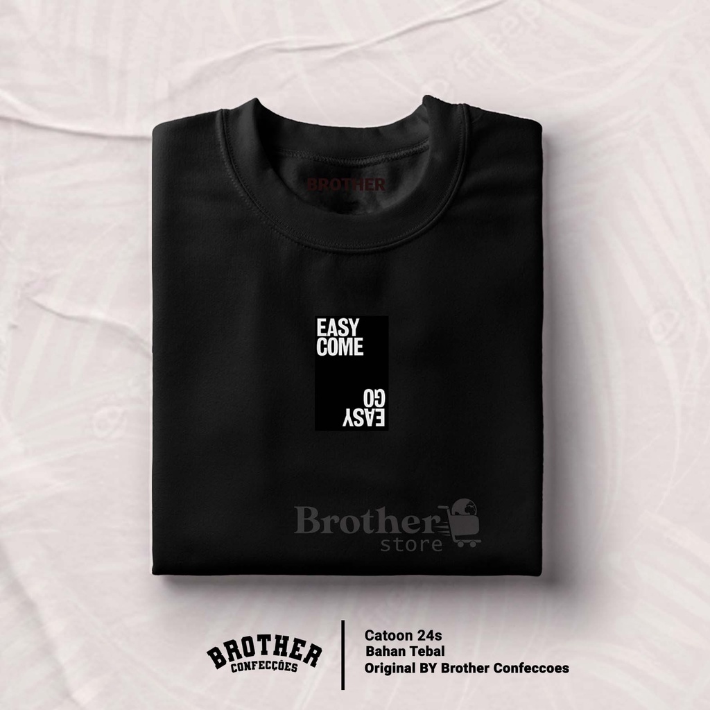 BROTHER STORE Kaos Distro Pria - KAOS COWOK - Kaos Kata Kata - EASY GO Premium