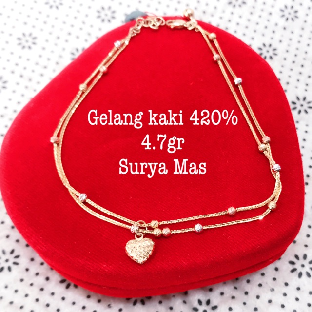Gelang kaki emas 420%