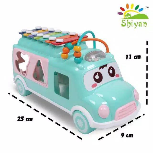 Mainan edukasi happy bus Xylophone Puzzle