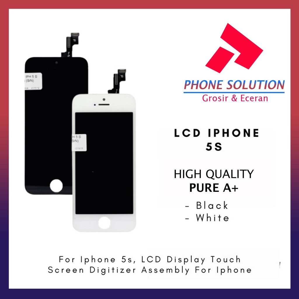 LCD Ip 5S Fullset Touchscreen Original 100% // Supplier LCD Ip - Garansi 1 Bulan