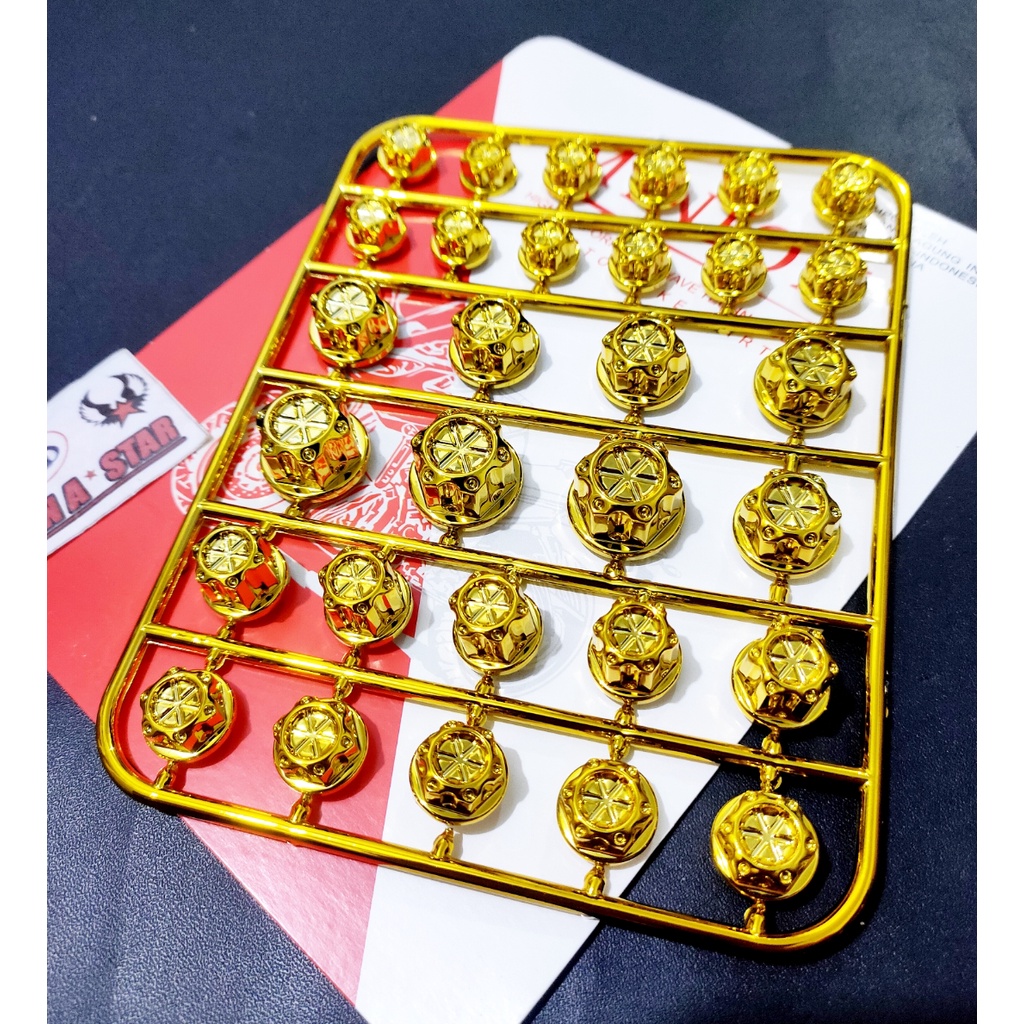 MONEL TUTUP BAUT VARIASI FLOWER ISI 30PCS AKSESORIS VARIASI BAUT MONEL FLOWER WARNA GOLD