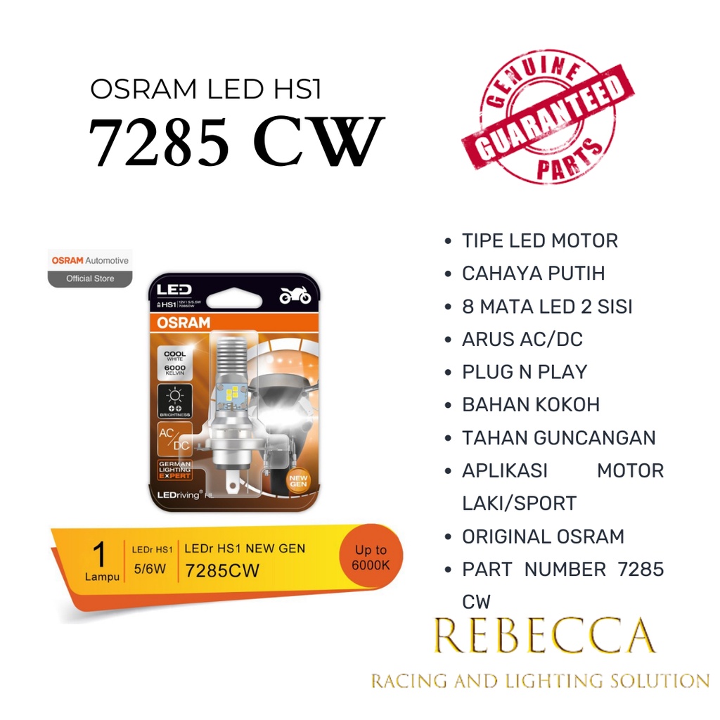 LAMPU LED MOTOR VIXION NINJA 150 KLX CRF OSRAM HS1 AC/DC - BOHLAM LED MOTOR SCOOPY MX KING 7285 CW