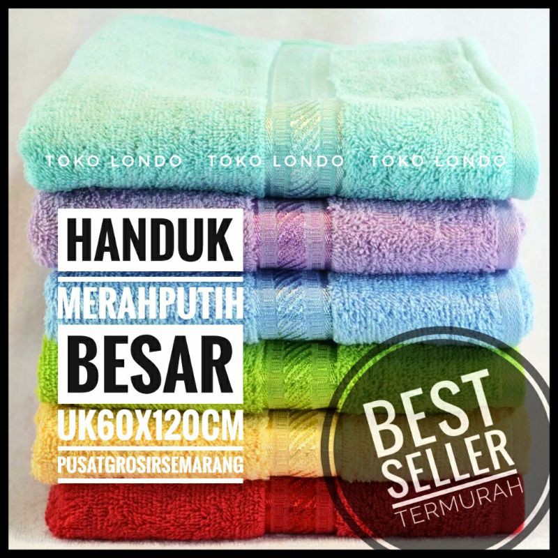 Handuk Mandi Besar MERAH PUTIH Handuk MP uk 60x120 cm MURAH handuk full katun 100% handuk premium hotel besar tebal