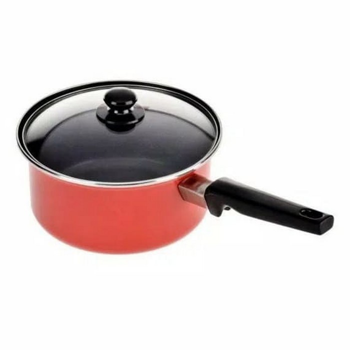 Terbaru.. Kuali Hitam / Wajan Hitam Anti Lengket Dan Gores XH563 Maspion Saucepan 18 Cm Glass Cove