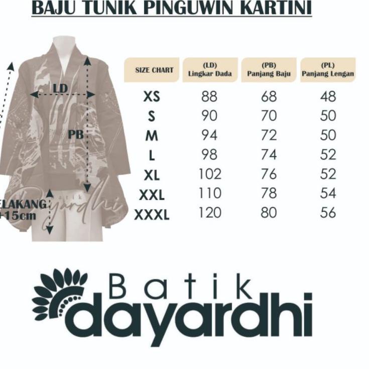 Paling Diminati DAYARDHI Batik Tunik Wanita Kerja Baju Batik Wanita Jumbo Model Pinguin Kartini