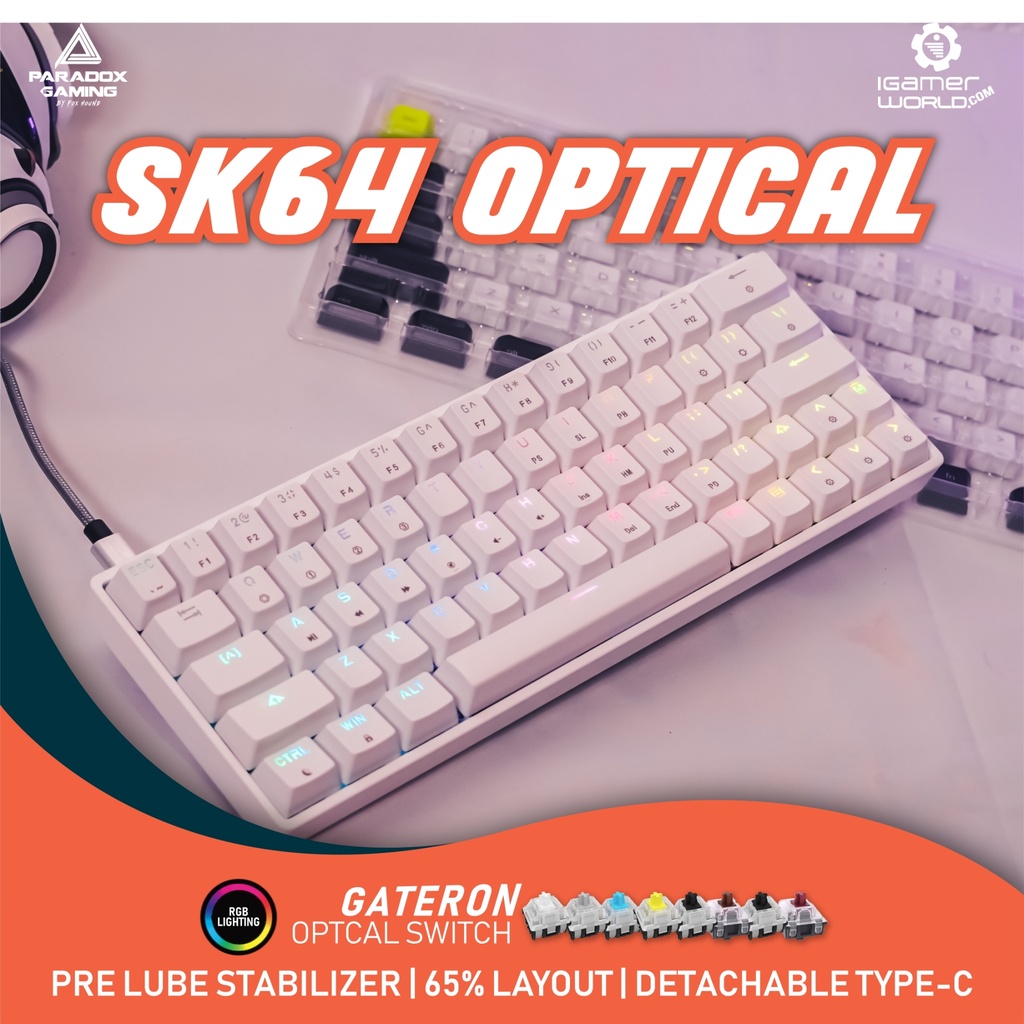 Paradox Gaming OPT64 / SK64 ABS Optical Mechanical Gaming Keyboard