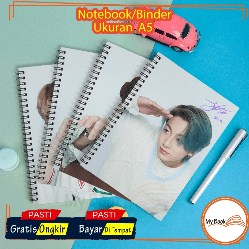 Notebook Binder Buku Tulis Catatan Bookpaper Journal Diary Sekolah Kuliah A5 Ring Spiral Bergaris Po