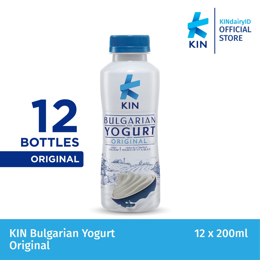 Jual KIN BULGARIAN YOGURT ORIGINAL (12 x 200 mL) Indonesia|Shopee Indonesia