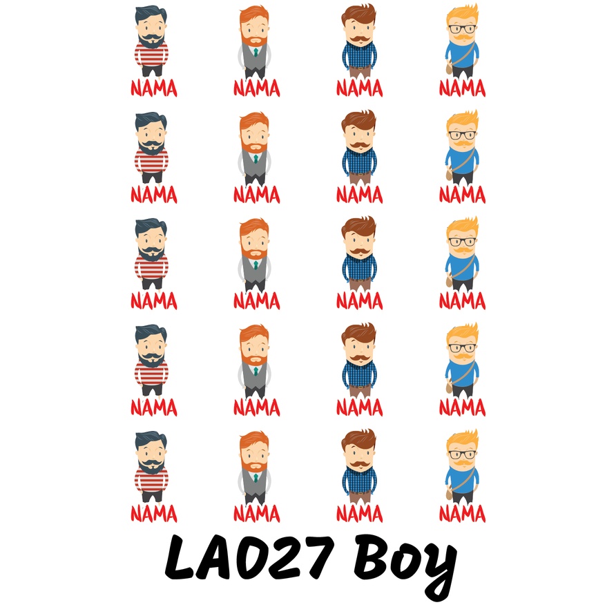 

Sticker Nama Cutting Label Waterproof Tahan Air Kid 27 (LA027)