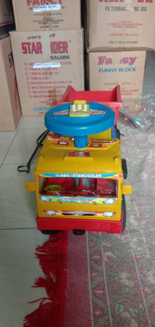 JS 221 Mainan mobil dorong + musik ada bak nya / tempat pengangkut pasir / mainan mobil truck besar