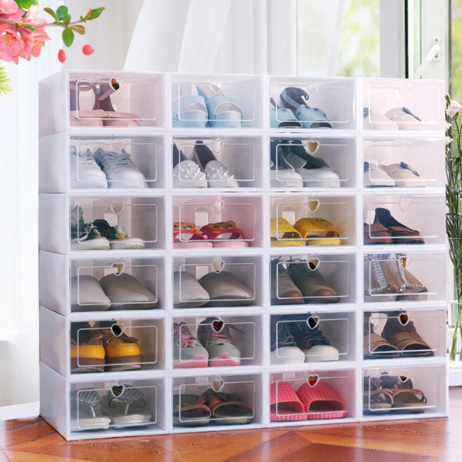 POKY - D5090 Kotak Sepatu Simple / Shoes Storage / Tempat Penyimpanan Sepatu sandal / Kotak Sepatu Lipat Serbaguna / Tempat Penyimpanan Sandal