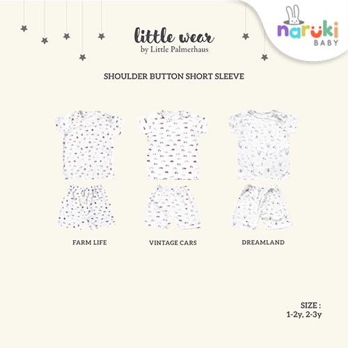 Little Palmerhaus Little Wear Button Shoulder Short Sleeve Piyama Bayi