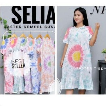 (COD)daster rempel sefia/daster kaos busui/daster kaos tiedye/daster ibu hamil