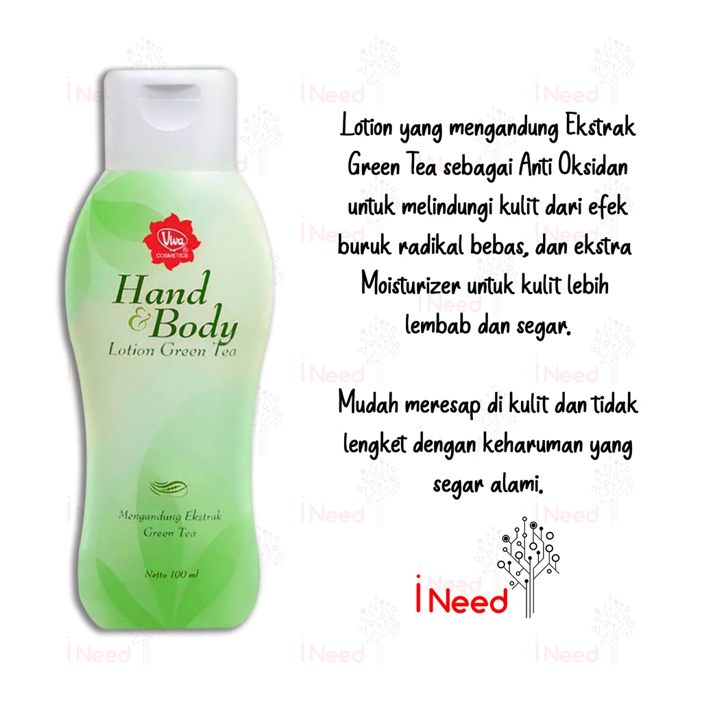 (INEED) VIVA Hand &amp; Body Lotion Green Tea 100ML