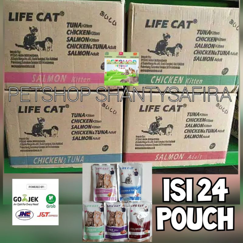 BEST SELLER MAKANAN KUCING LIFE CAT ADULT POUCH 85 GR LIFECAT ADULT DUS ( ISI 24 PCS )