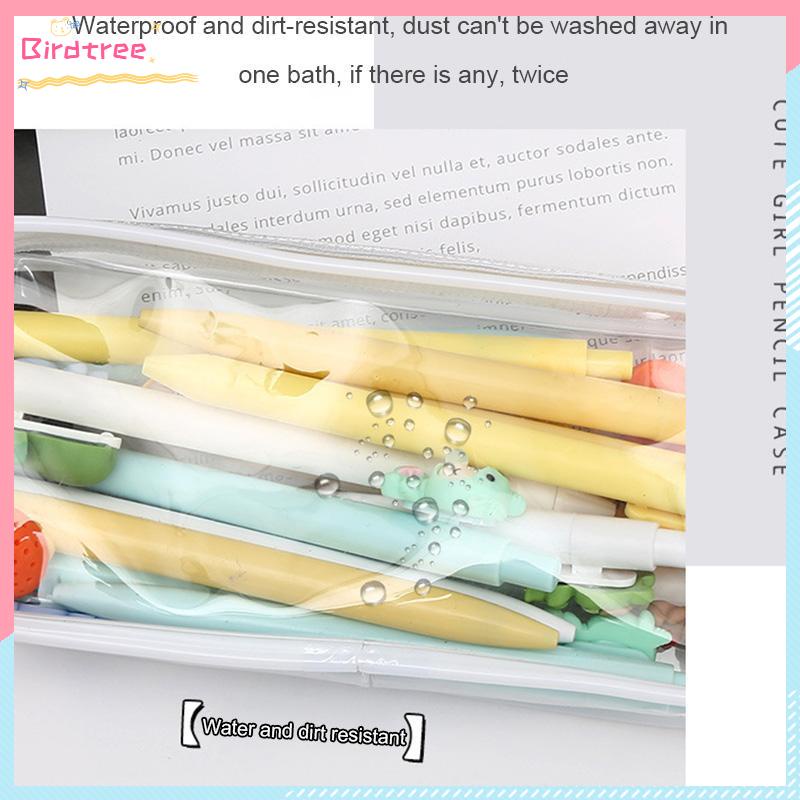 

[Readystock❤️COD]Decompression Primary Middle School Students Competition Rotating Pen Can Write Student Rotating PenTransparent PVC Student Stationery Zipper Pen Bag Travel Portable Toiletry Makeup Storage Bag- BS