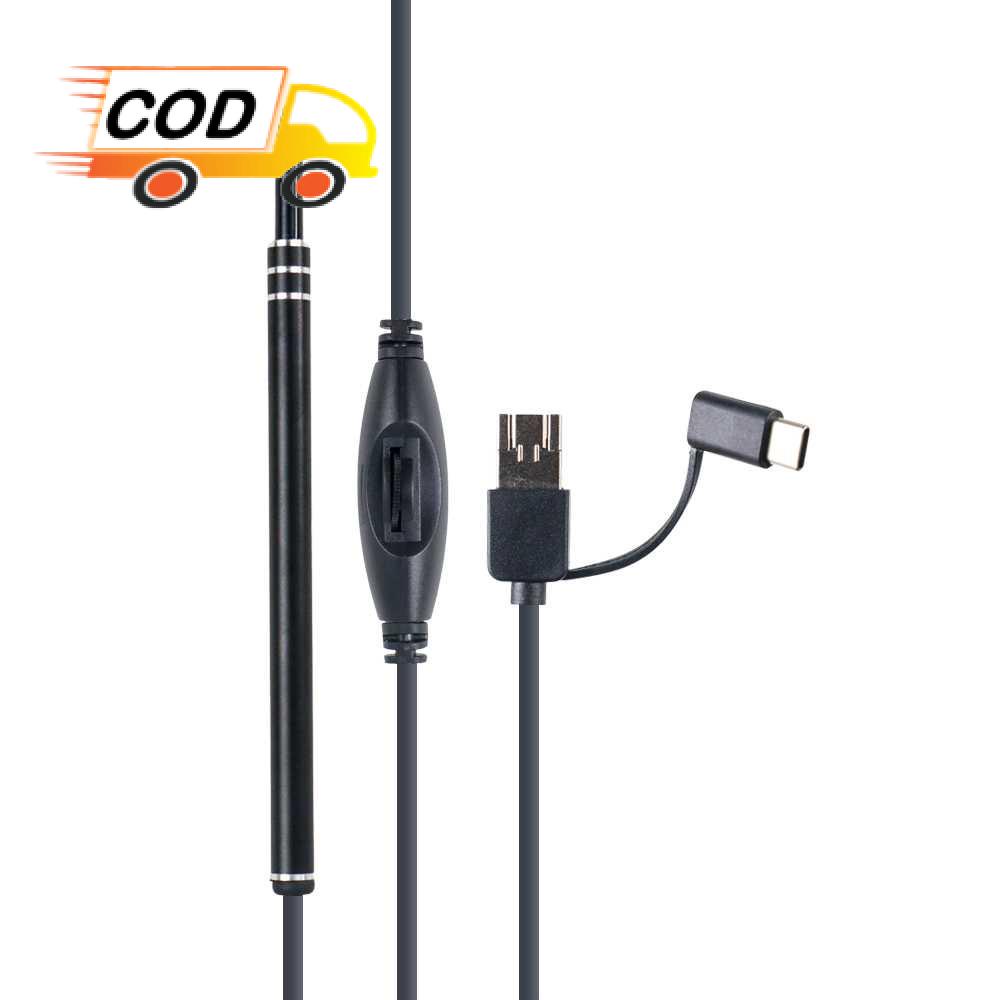 Kamera Endoscope Korek Kuping Pembersih Telinga 6 Led 3In1 Usb Mikro Micro Type C Resolusi Tinggi Hd