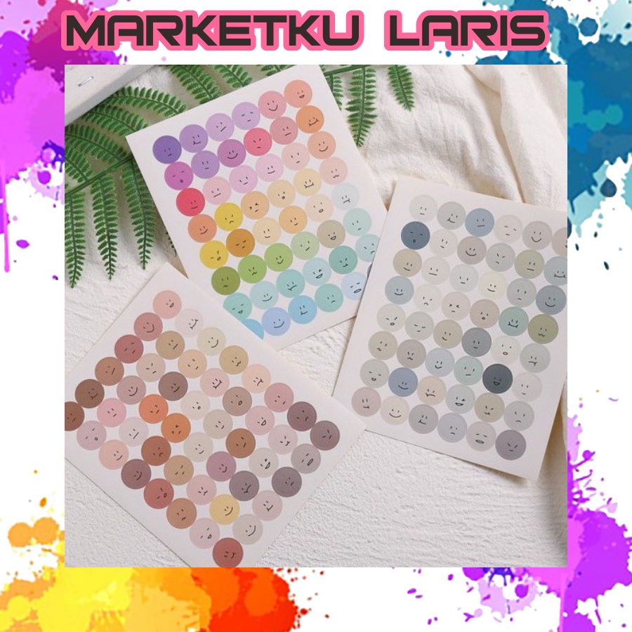 

MKL - R441 1Lembar INS Smiley Face Stiker Scrapbooking Planner Label Stiker Alat Tulis Sekolah
