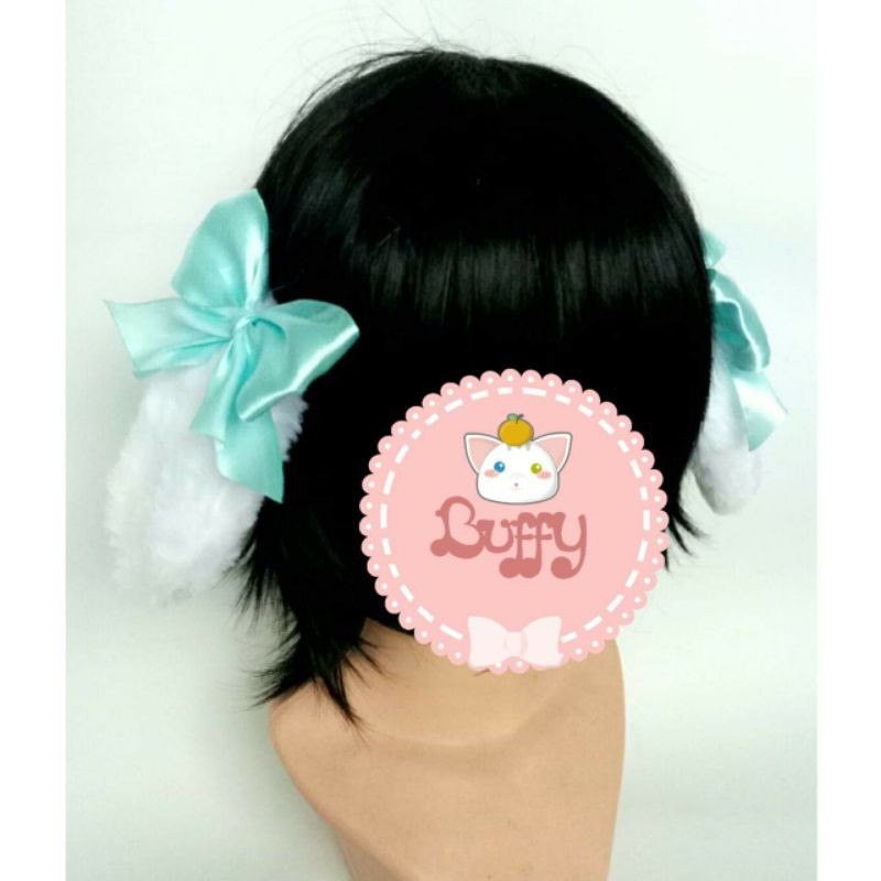 hairclip floppy bunny ear lace lolita harajuku cosplay animal white rabbit kelinci buffy kawaii