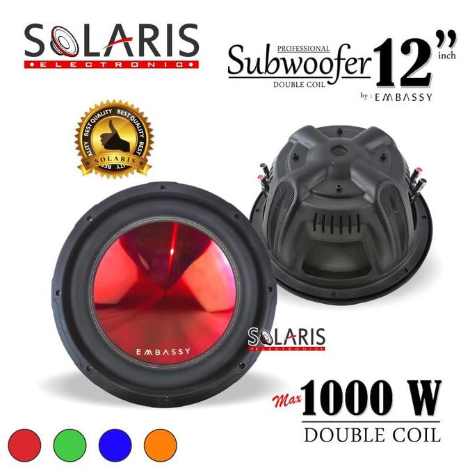READY SUBWOOFER 12 Inch SUPER BASS Double Coil EMBASSY EW-126