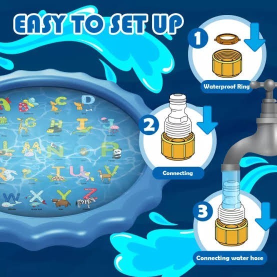 BAROKAH GAMIS Kolam Air Mancur Anak Water Splash Mat water spray pad BESAR