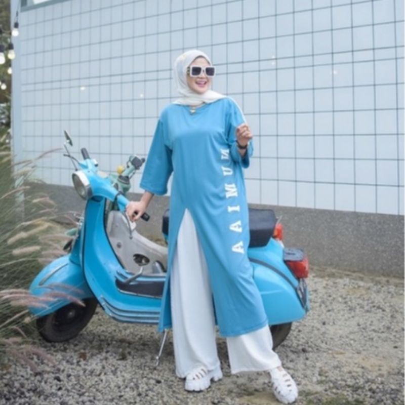 TUNIK BELAH SAMPING / MIDI DRESS NUMIAA / TUNIK OVERSIZE