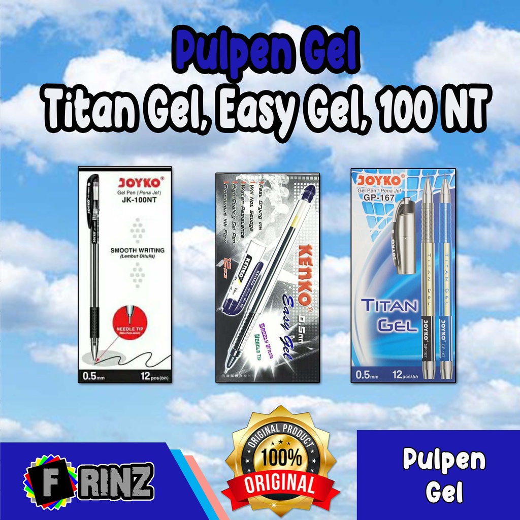 

ATK ~ ( ECER ) Pulpen [ HITAM ] Gel Lancip & Tumpul