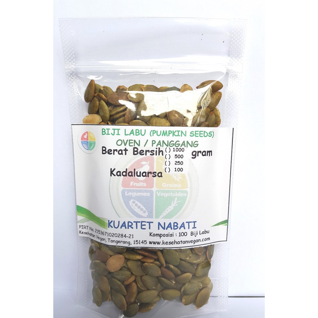 

100gr Roasted Pumpkin Seeds - Biji Labu Kupas - Kuaci Oven - Matang - Rasa Original By Kuartet Nabati