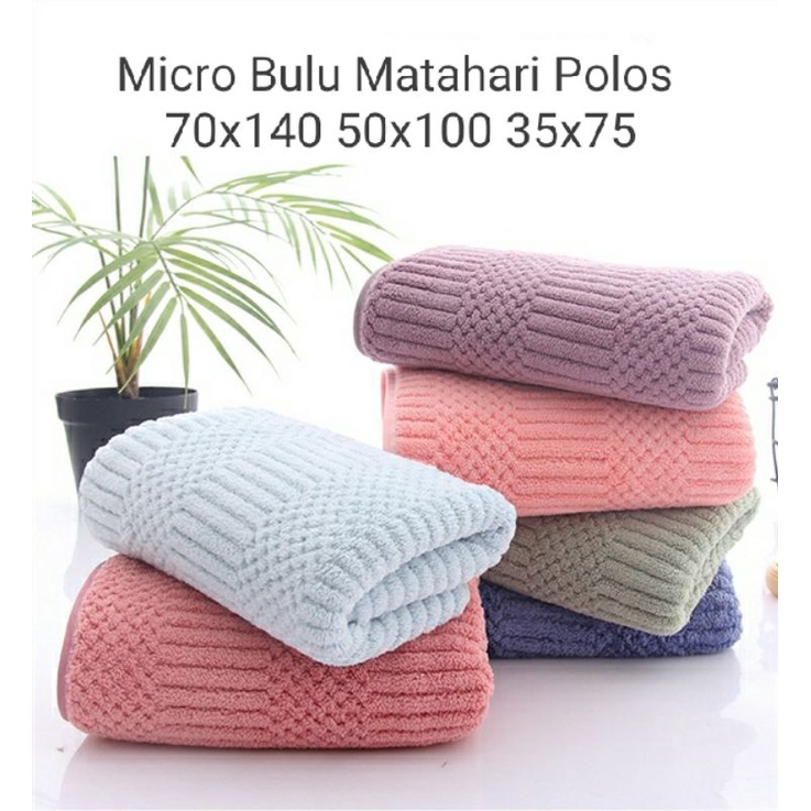 Handuk Mandi Dewasa Jumbo Microfiber Matahari/Babat/Cartur Size 140x70 cm