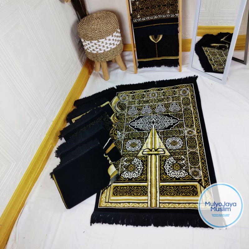 Sajadah Turki Kiswah Super Premium Sejadah Hitam Bludru Tebal