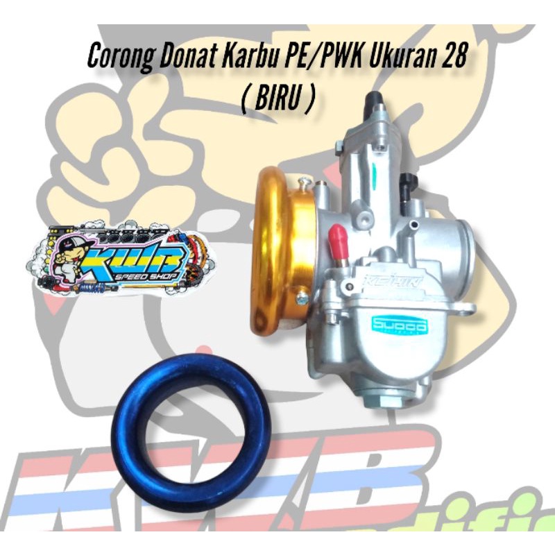 Velocity Karburator Model Donat Flat Corong Karbu PNP PE PWK PWL Air Strike 28 32 34 35 38-Biru PE/PWK 28