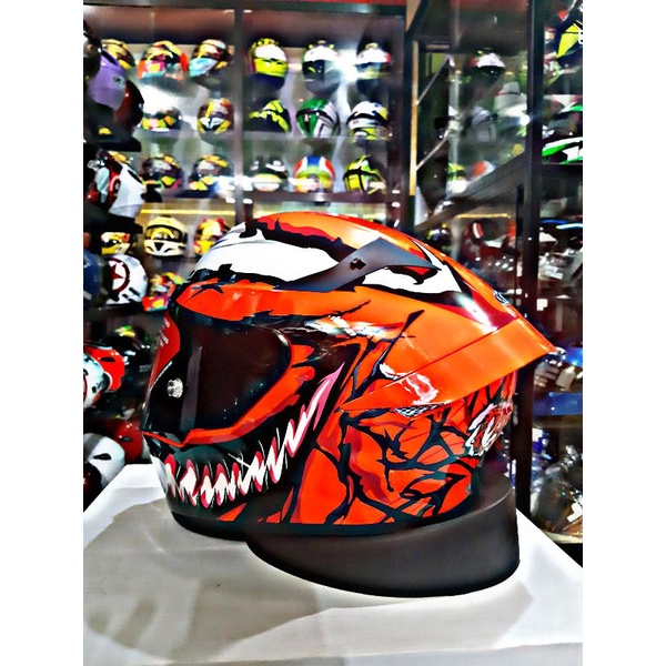 KYT TT COURSE MARVEL CARNAGE FLAT SMOKE PIN LOCK