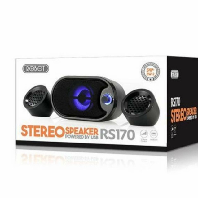 Promo Terbaru!!! Speaker Robot Komputer / Laptop Multimedia Stereo Portable RS-170 Dengan Variasi Lampu LED Extra Bass