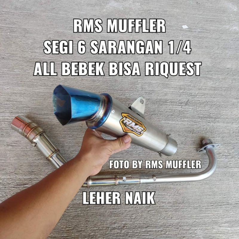 Knalpot RMS Muffler Original segi enam diamon Jupiter z vega r astrea grand c70 revo karisma supra d