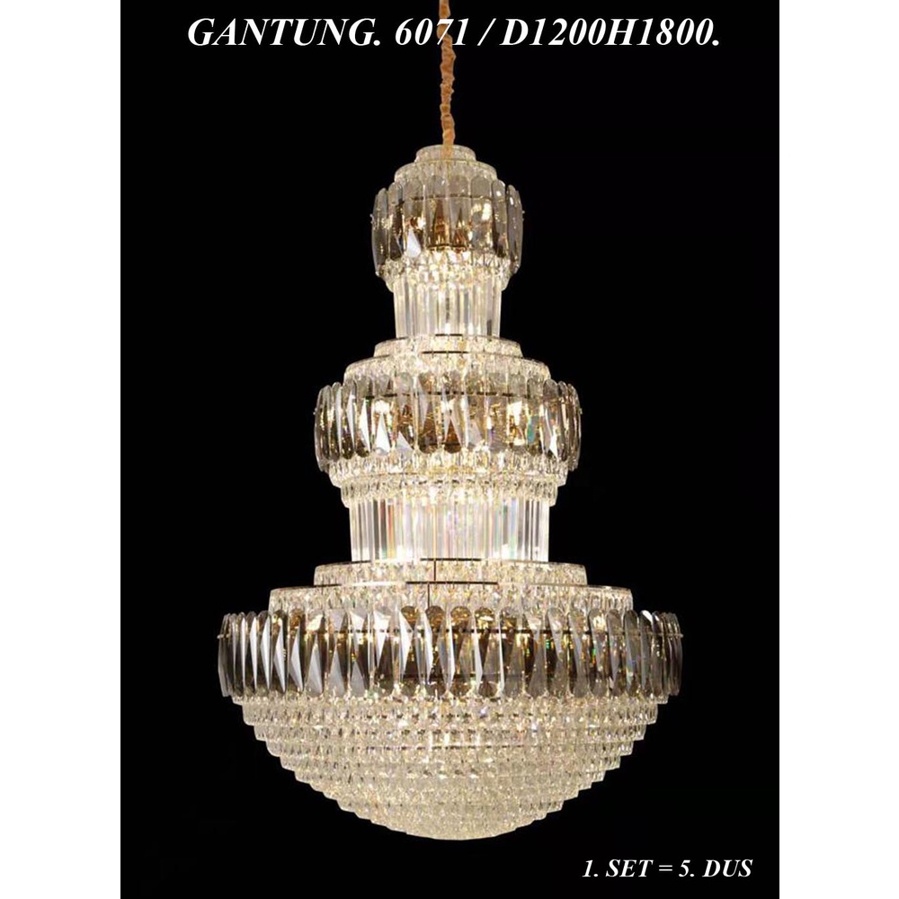 Lampu Gantung Kristal Ruang Tamu Void LED 120x180cm 6071